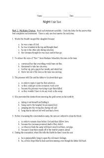 the book cover of Unit Test for Night by Elie Wiesel