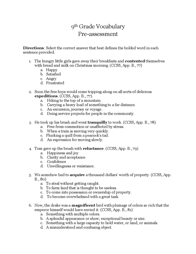 9th-grade-vocabulary-mini-pre-assessment-enotes