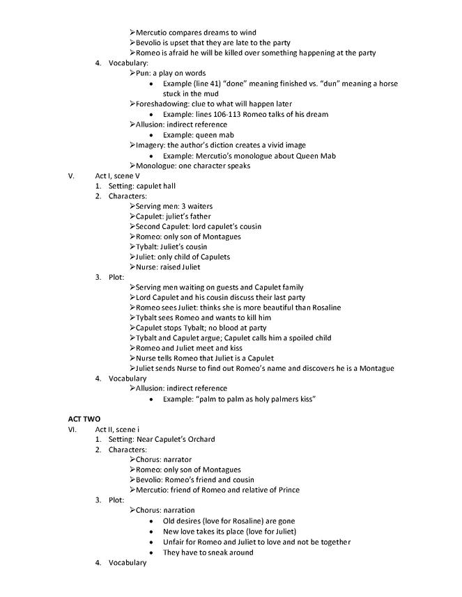 romeo and juliet: reading notes preview image 3