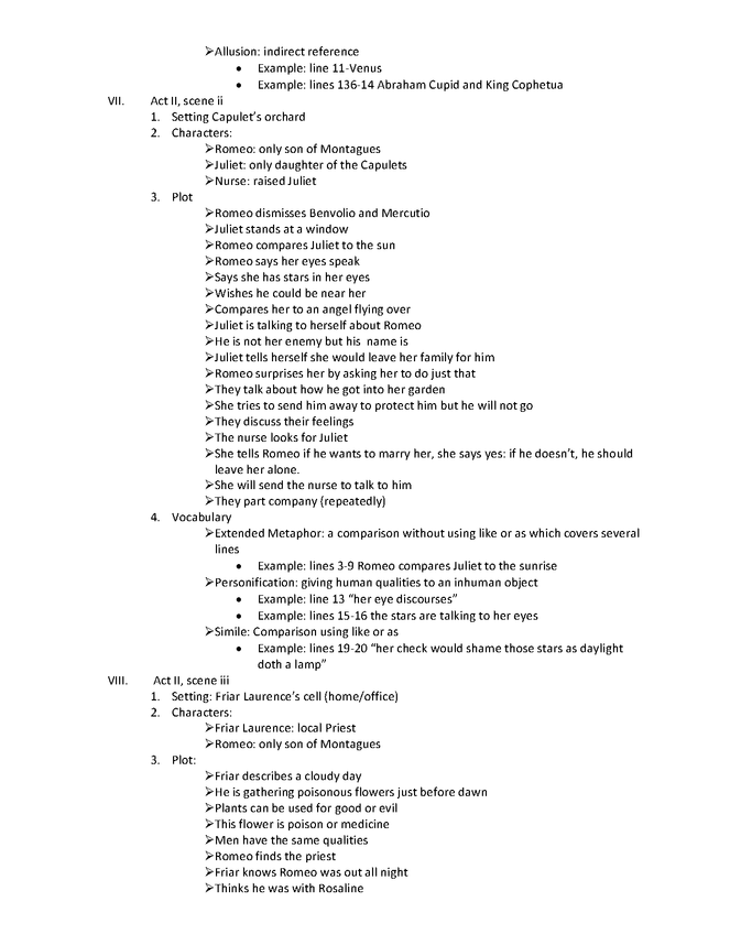 romeo and juliet: reading notes preview image 4