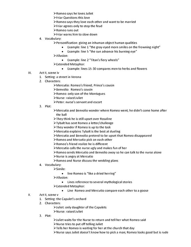 romeo and juliet: reading notes preview image 5