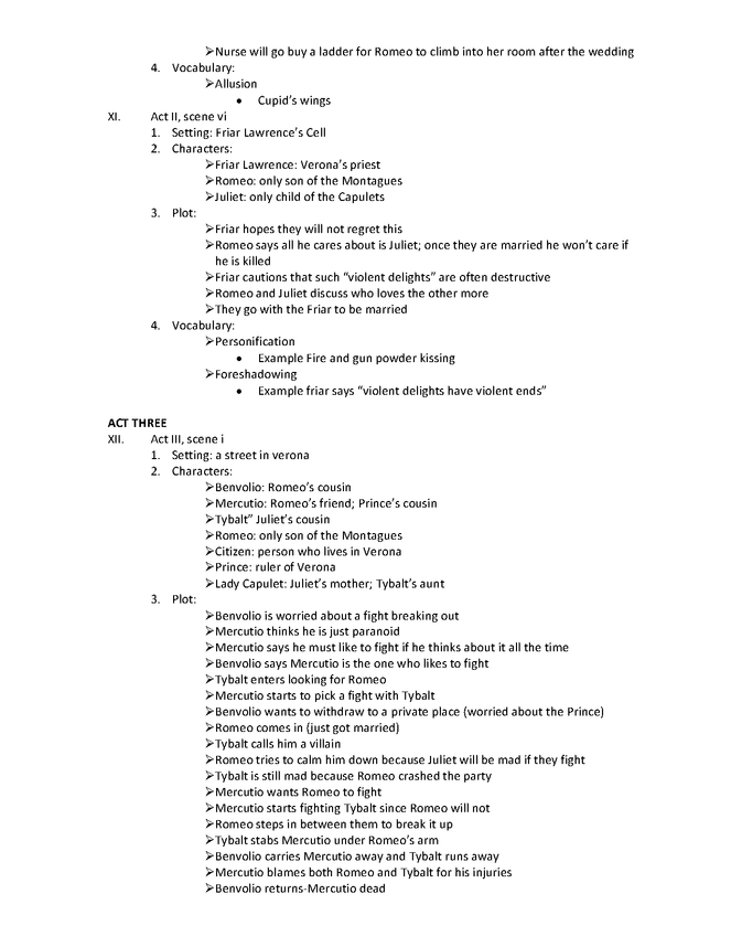 romeo and juliet: reading notes preview image 6