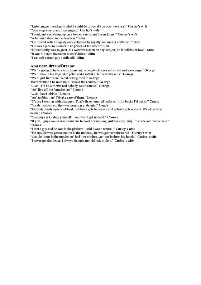 quotes for the themes in "of mice and men" preview image 2