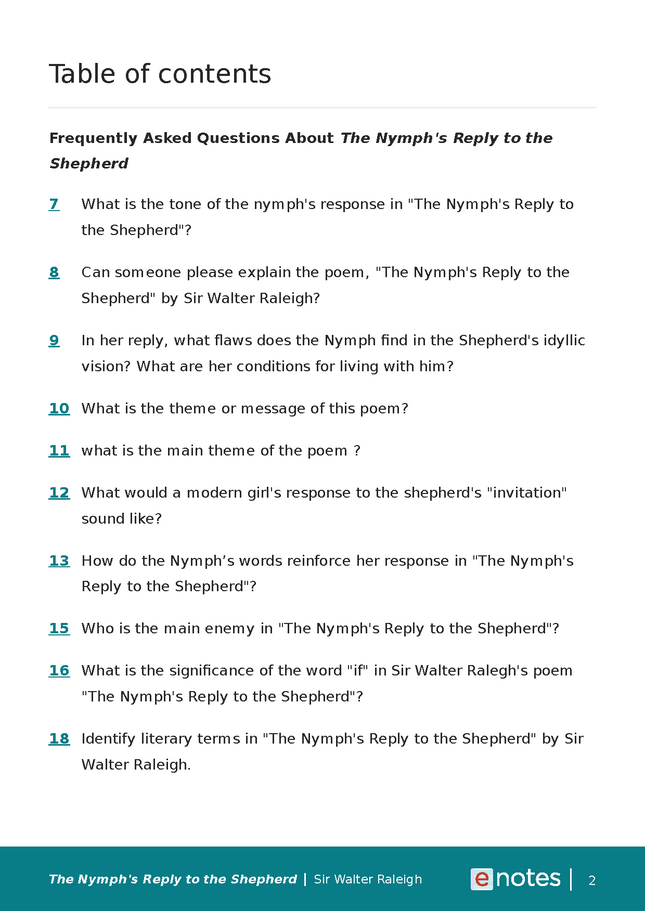 popular questions about the nymph's reply to the shepherd preview image 2