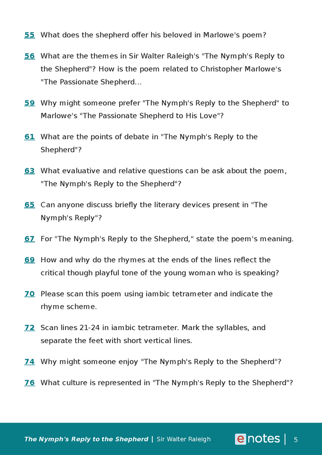 popular questions about the nymph's reply to the shepherd preview image 5