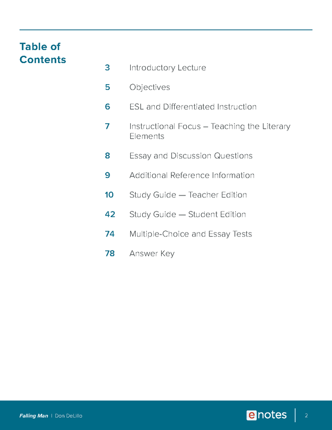 falling man enotes lesson plan preview image 2