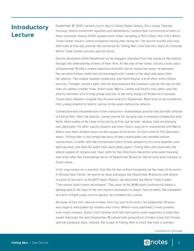 falling man enotes lesson plan preview image 3