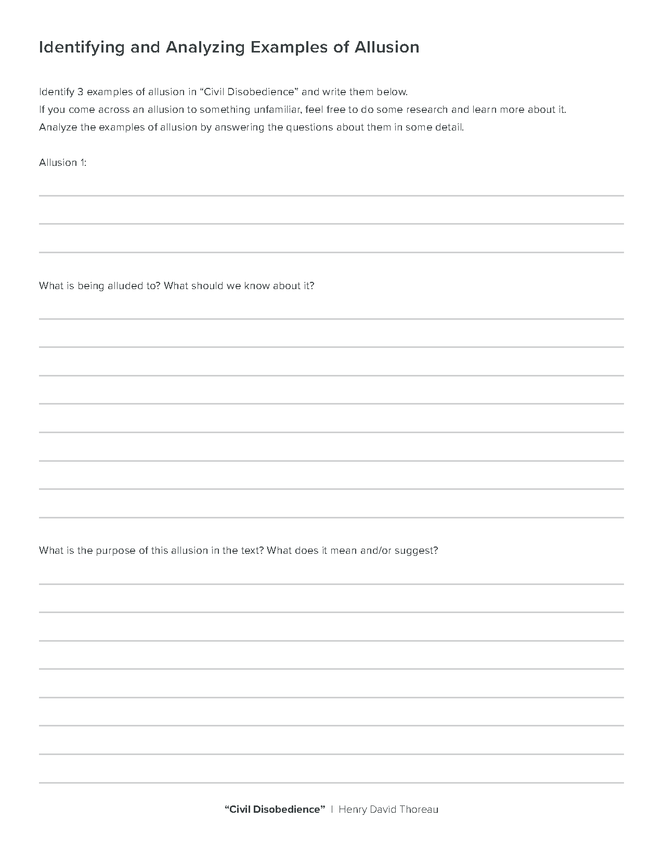 civil disobedience allusion activity preview image 6