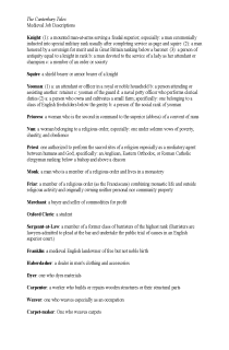 the book cover of Canterbury Tales - Medieval Job Descriptions Handout