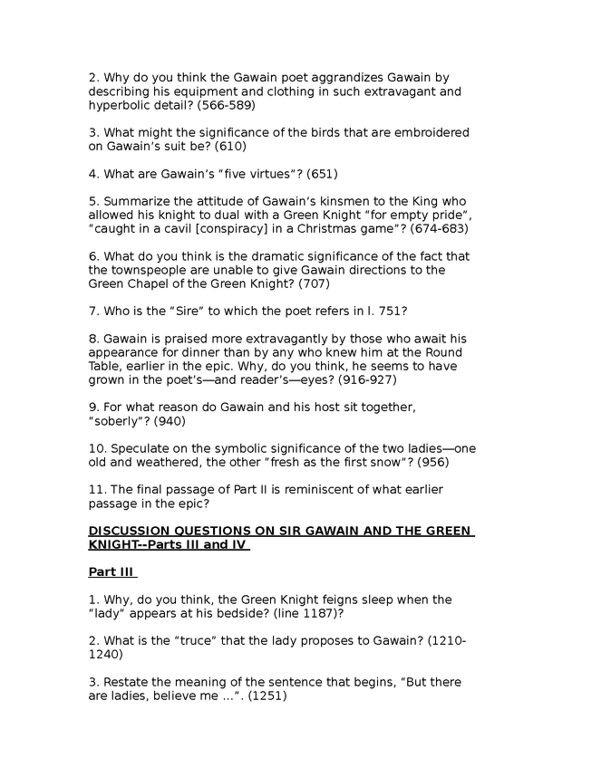 sir gawain and the green knight discussion questions preview image 2