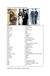 Cover image of Slang of the 1920's w/s and key