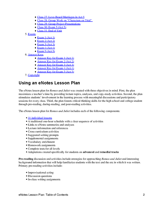 romeo and juliet enotes curriculum plan preview image 4
