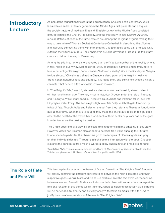 the canterbury tales themes lesson plan preview image 3