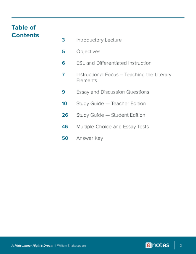 A Midsummer Night's Dream eNotes Lesson Plan - eNotes.com