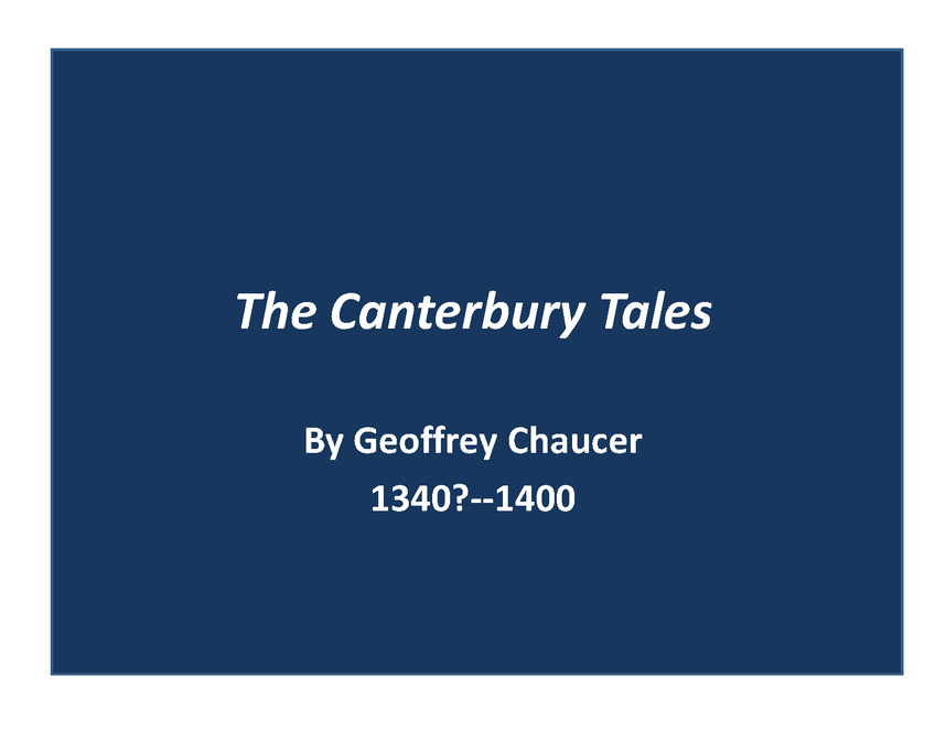 introduction to the canterbury tales preview image 1