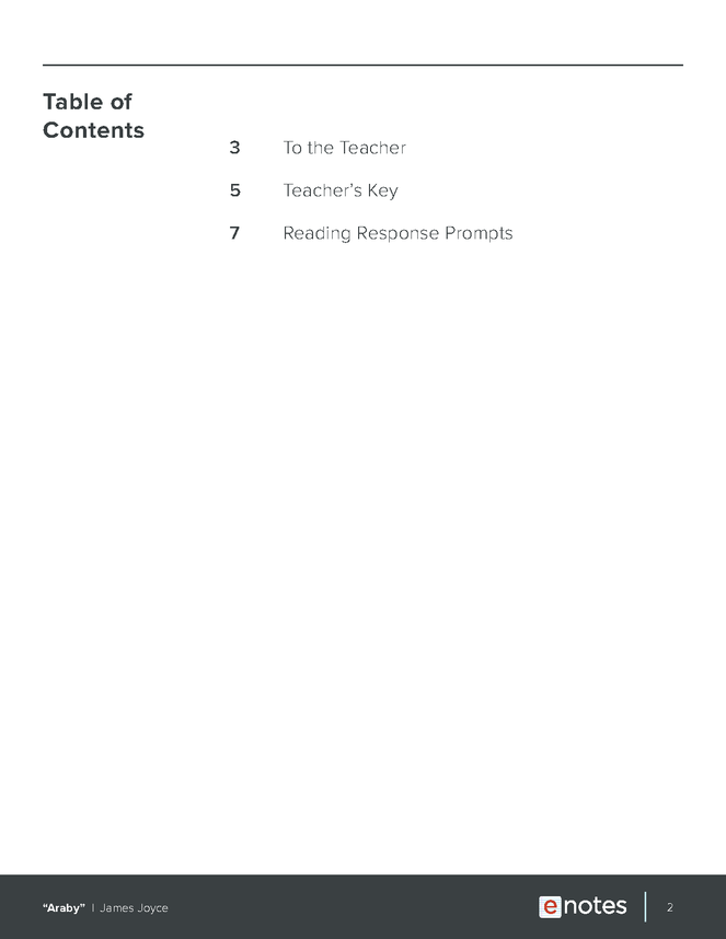 araby enotes reading response prompts preview image 2