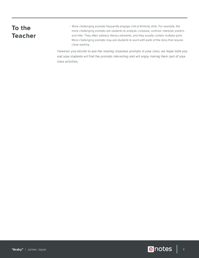 araby enotes reading response prompts preview image 4