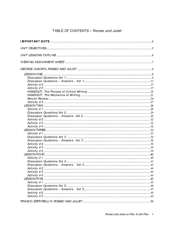romeo and juliet on film lesson plan preview image 4
