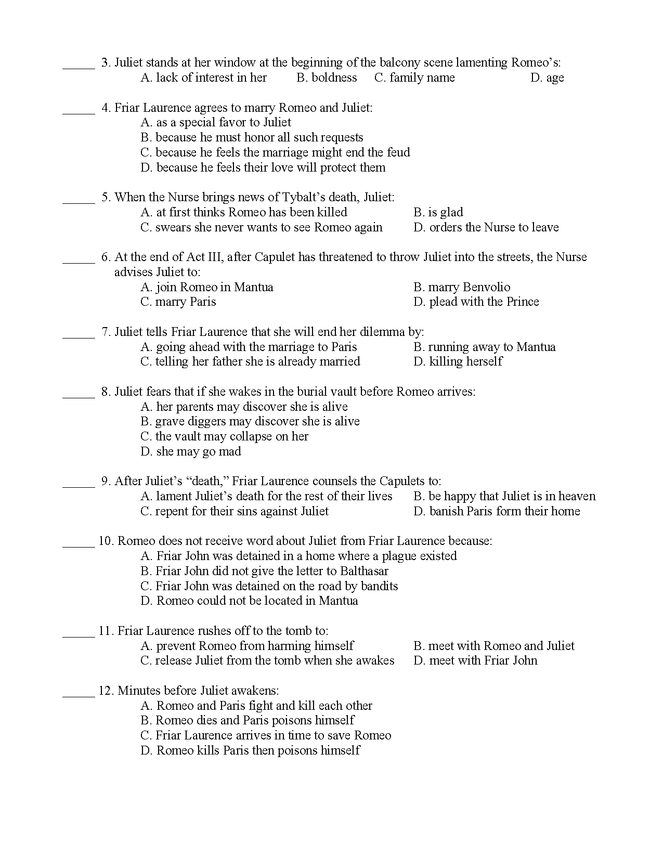 romeo and juliet exam preview image 3