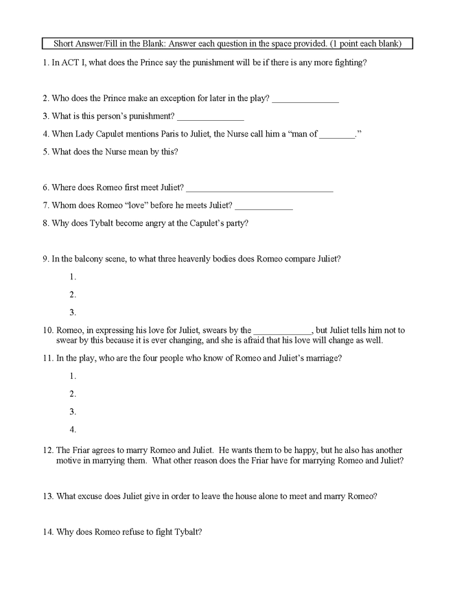 romeo and juliet exam preview image 4
