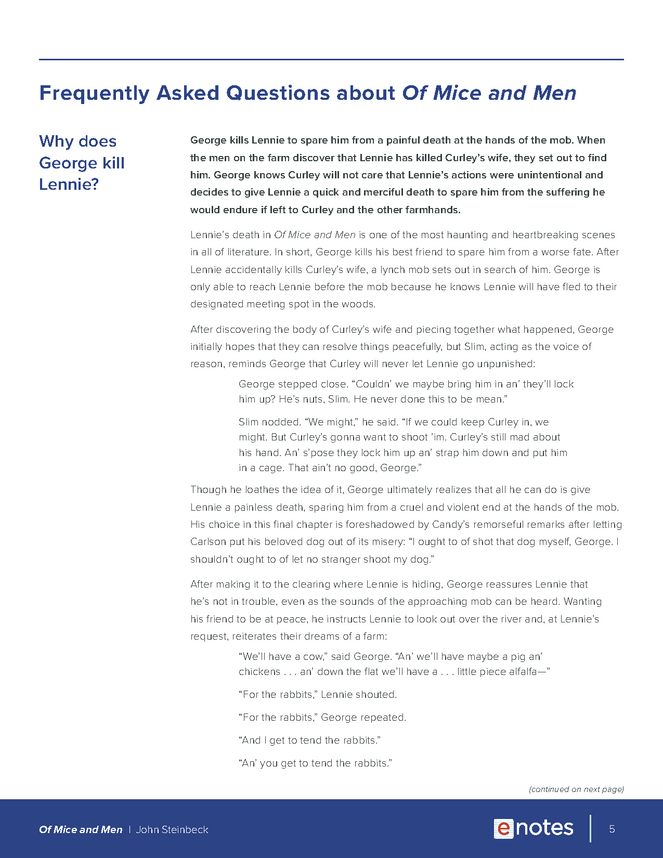 of mice and men faq study bundle preview image 5