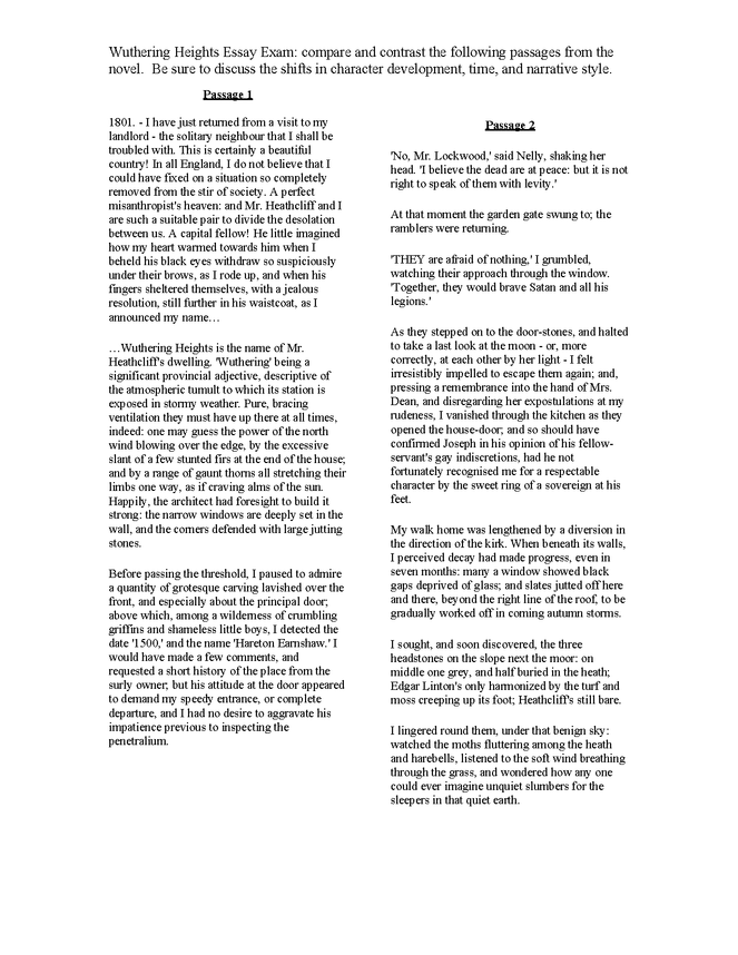 wuthering heights passage analysis essay preview image 1