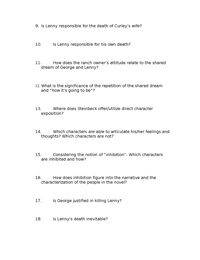 of mice and men study questions preview image 2