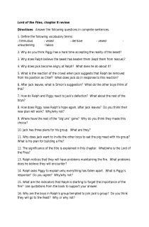 the book cover of Lord of the Flies, chapter 8 Review