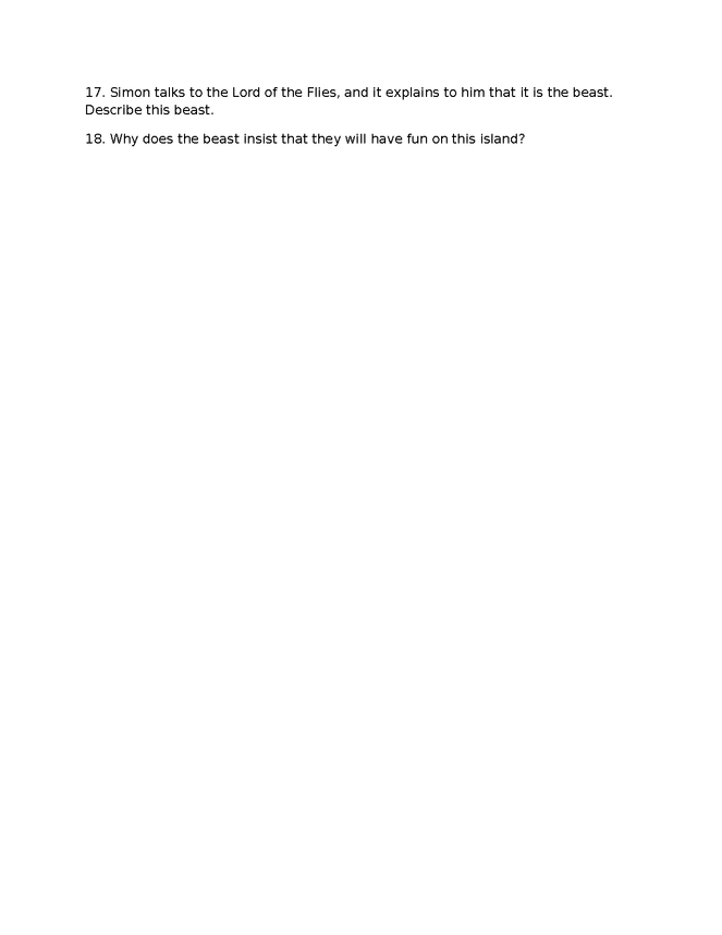 lord of the flies, chapter 8 review preview image 2