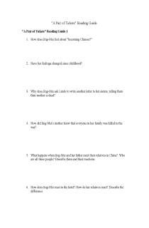 the book cover of The Joy Luck Club "A Pair of Tickets" (Last Chapter) Reading Guide