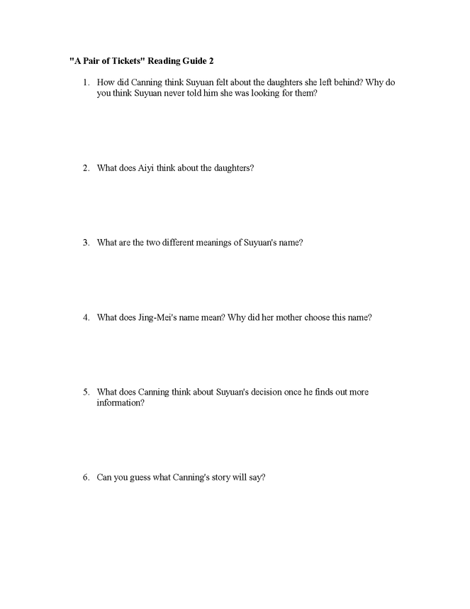 the joy luck club "a pair of tickets" (last chapter) reading guide preview image 2