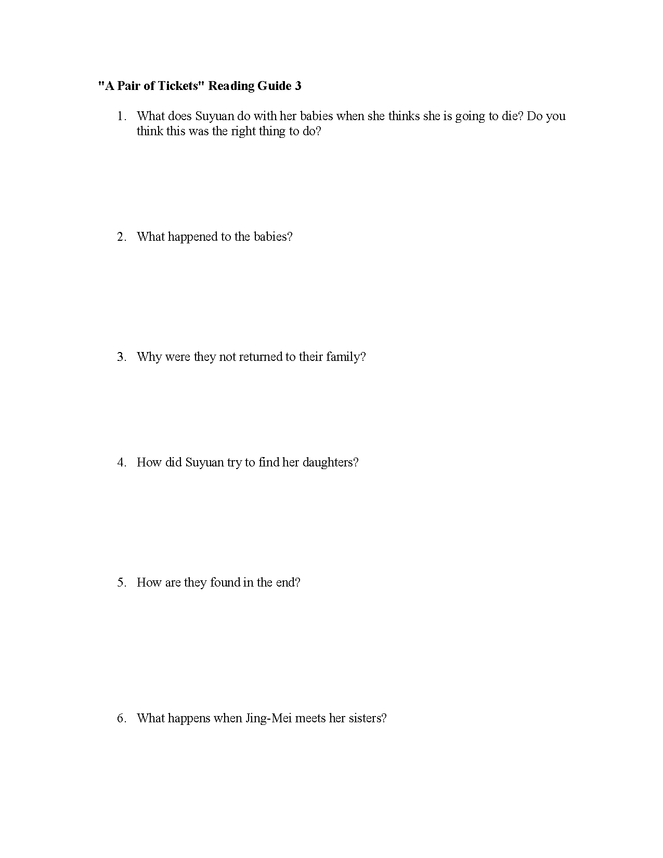 the joy luck club "a pair of tickets" (last chapter) reading guide preview image 3