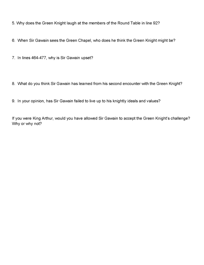 the legends of king arthur and sir gawain and the green knight preview image 2