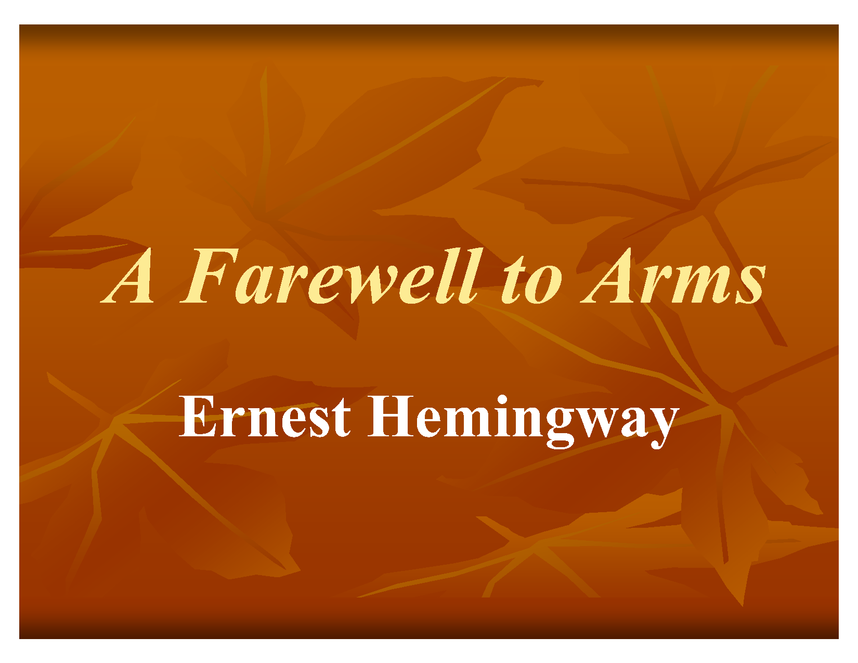 a farewell to arms notes (powerpoint) preview image 1