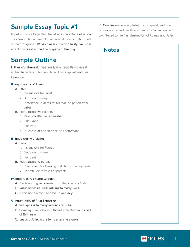 Romeo and Juliet Essay Topics and Outlines - eNotes.com