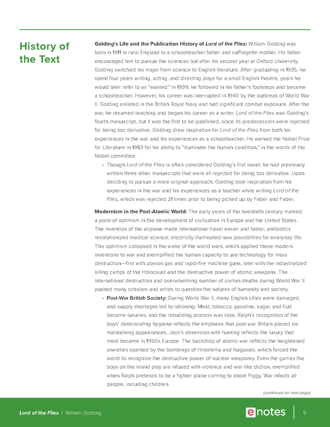 lord of the flies enotes teaching guide preview image 5