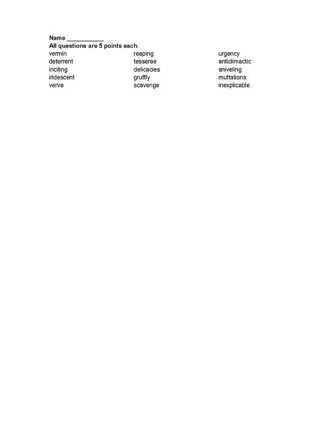 hunger games vocab with quizzes p1-100 preview image 2
