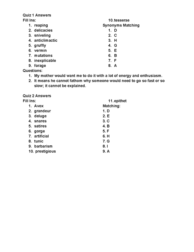 hunger games vocab with quizzes p1-100 preview image 6
