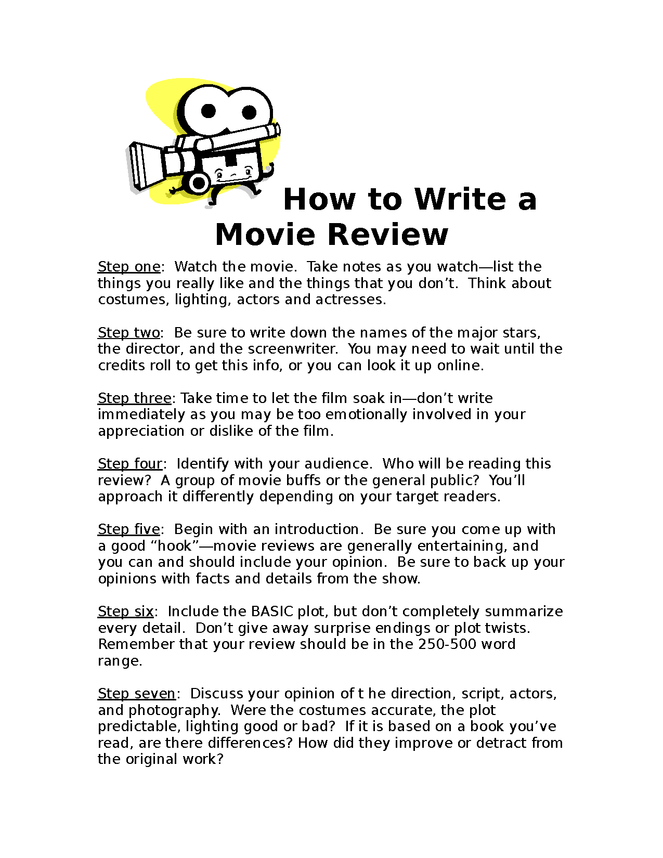 how do you write an movie review