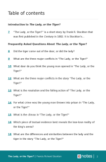 Preview image of Popular Questions About The Lady, or the Tiger?