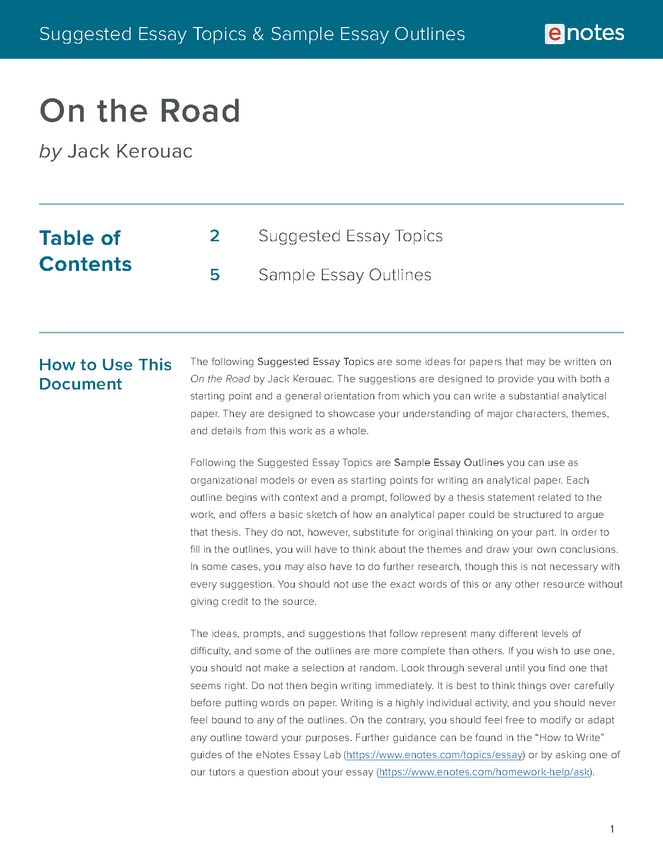 on the road essay topics and outlines preview image 1