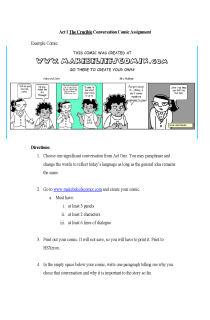 the book cover of The Crucible Act I Conversation Comic Assignment