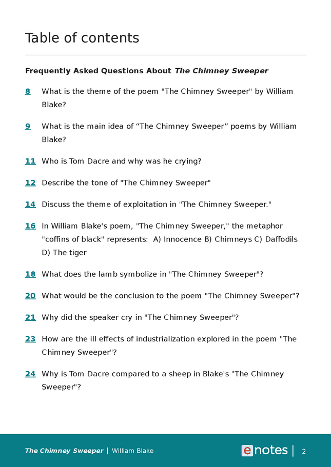 Popular Questions About The Chimney Sweeper