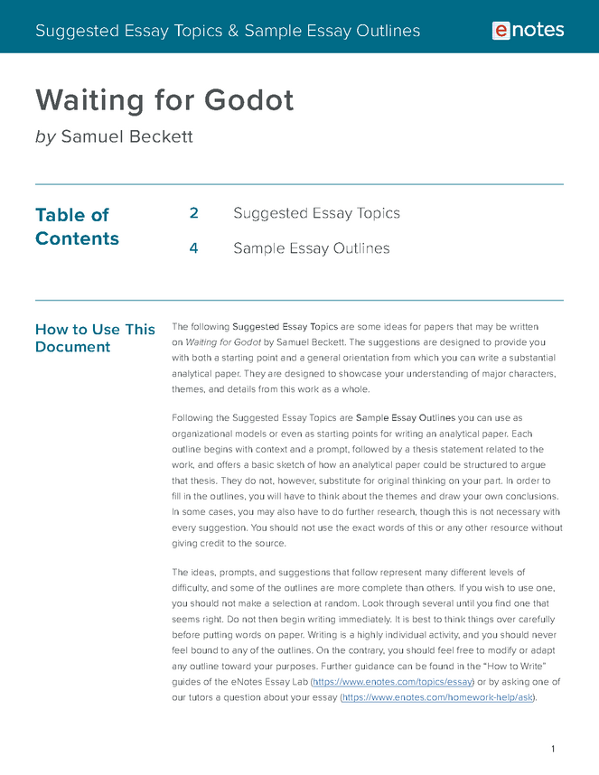 essay topics waiting for godot