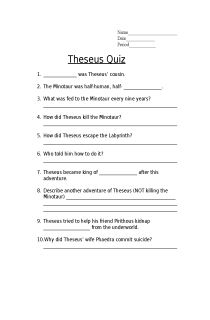 the book cover of Theseus Quiz