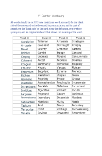 Full Year Vocabulary Units - eNotes.com