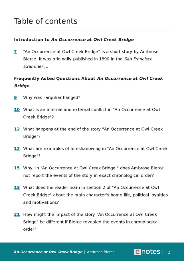 popular questions about an occurrence at owl creek bridge preview image 2