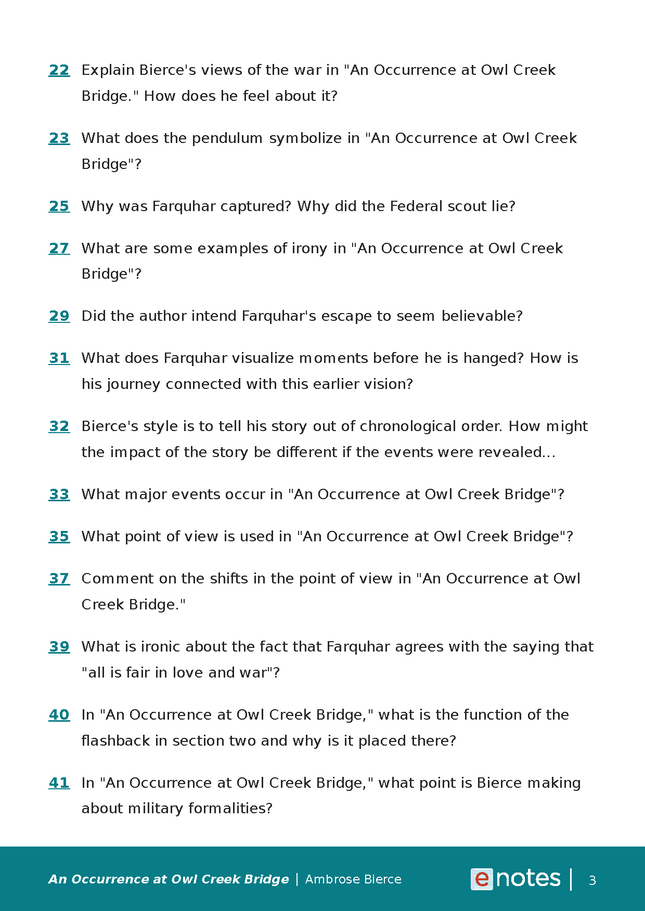 popular questions about an occurrence at owl creek bridge preview image 3