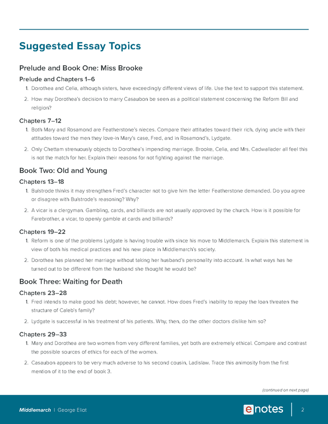 middlemarch essay topics and outlines preview image 2