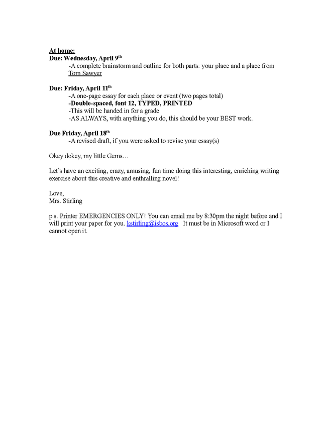 a descriptive writing paper and exercise for tom sawyer preview image 2